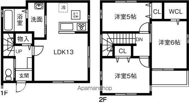 名鉄各務原線 高田橋駅 徒歩3分 2階建 新築(3LDK)の間取り写真