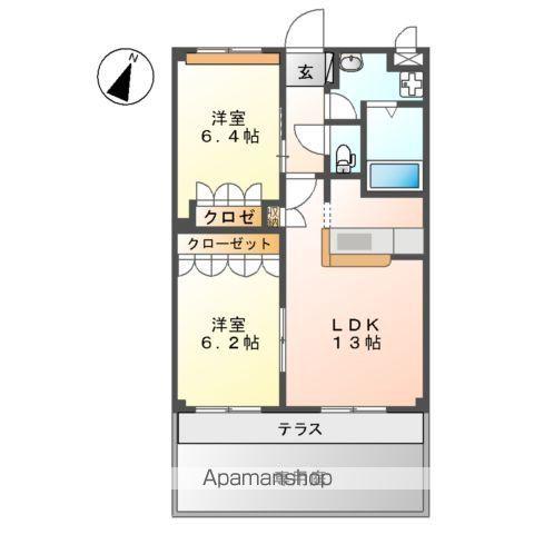 メゾン・ドリーム(2LDK/1階)の間取り写真