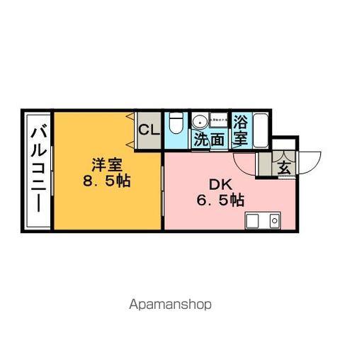 クラウンⅤ(1DK/3階)の間取り写真