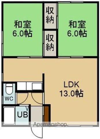 コーポラスV1(2LDK/1階)の間取り写真