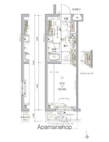 ARCOBALENO TORITSUKASEI(1K/2階)の間取り写真