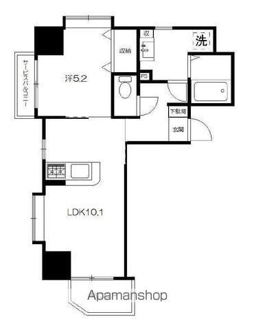 耳木兎HOUSE(1LDK/8階)の間取り写真