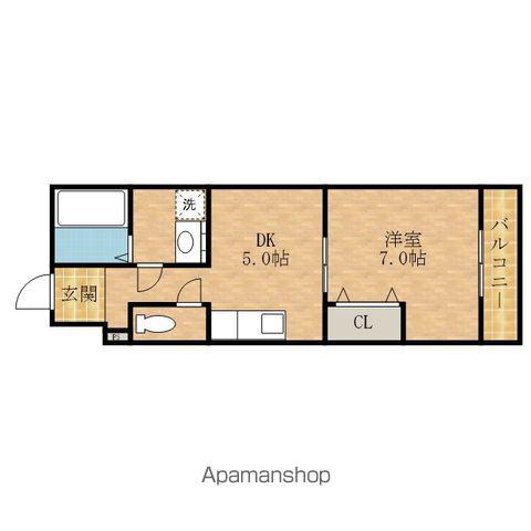 FELIZ高石千代田(1DK/2階)の間取り写真