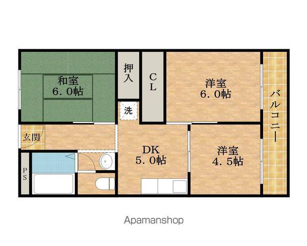 ハイツ西川(3DK/2階)の間取り写真