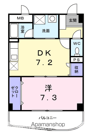 レフィナード(1DK/3階)の間取り写真