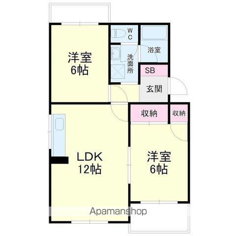 サンバードⅡ(2LDK/3階)の間取り写真