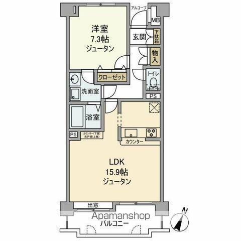 エヴァーグリーン東立石(1LDK/4階)の間取り写真