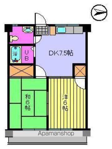 メゾンしんわ(2DK/3階)の間取り写真