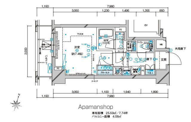 メインステージ板橋本町駅前Ⅱ(1K/6階)の間取り写真