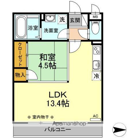D-ROOM高砂(1LDK/2階)の間取り写真