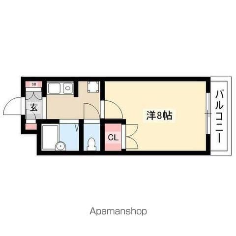 ガーデンビル城下(1K/5階)の間取り写真