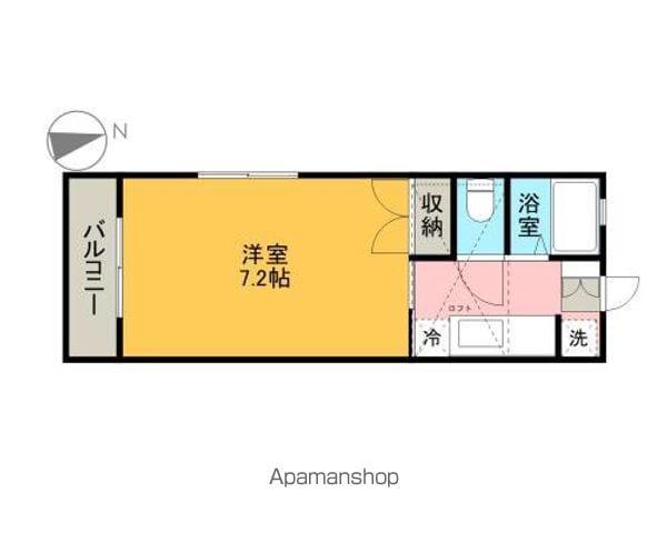 ラフォーレ旭ヶ丘Ⅰ(1K/2階)の間取り写真