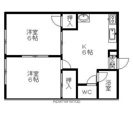 シティハイム・アバンテ(2DK/1階)の間取り写真