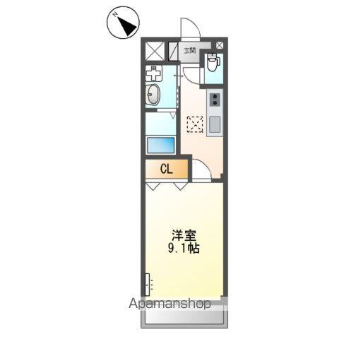 B・Cマンション(1K/1階)の間取り写真