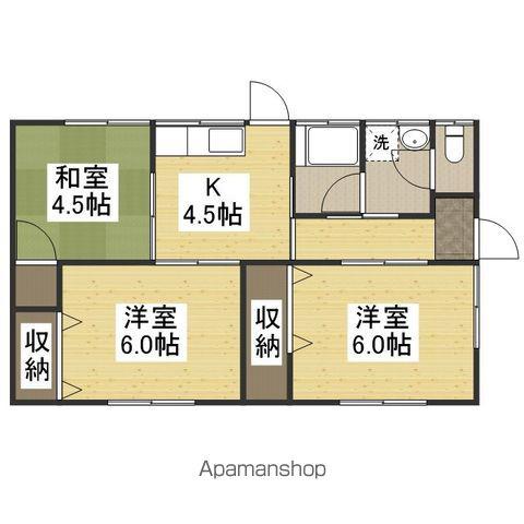 山陽本線 北長瀬駅 徒歩33分 1階建 築53年(3K)の間取り写真