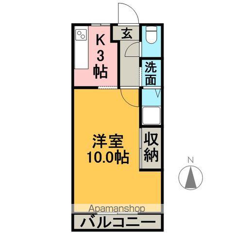 ハイツ宮前(1K/2階)の間取り写真