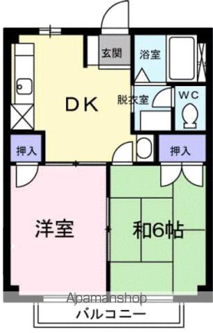 ジラソーレ(2DK/2階)の間取り写真