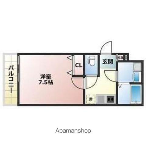 ALEGRIA津久野ノース(1K/2階)の間取り写真