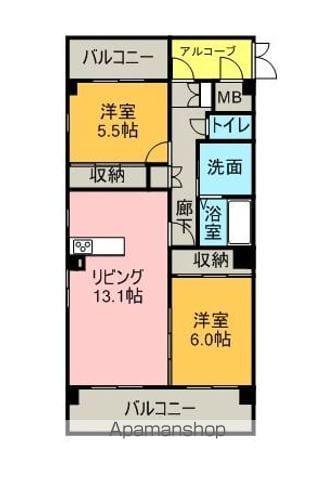 コンフォートMATOBA(2LDK/2階)の間取り写真