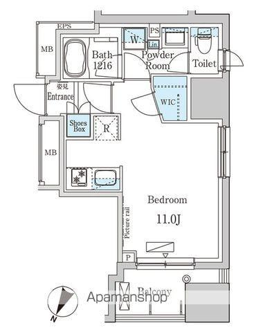 パークアクシス小伝馬町(ワンルーム/3階)の間取り写真