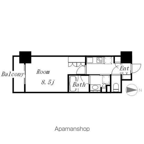 OKBアヴェニール菊井町(1K/12階)の間取り写真