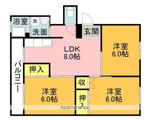 ロイヤルハイツ(3DK/3階)の間取り写真