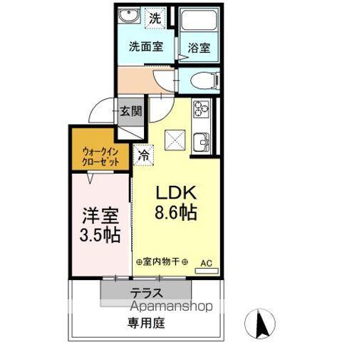 カタルパトモダ(1LDK/1階)の間取り写真