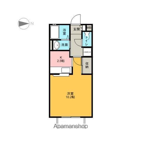 ボヌールN(ワンルーム/1階)の間取り写真