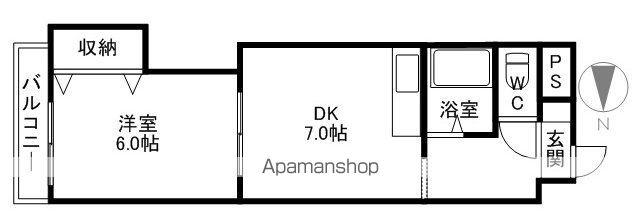 あいビル本町(1DK/4階)の間取り写真