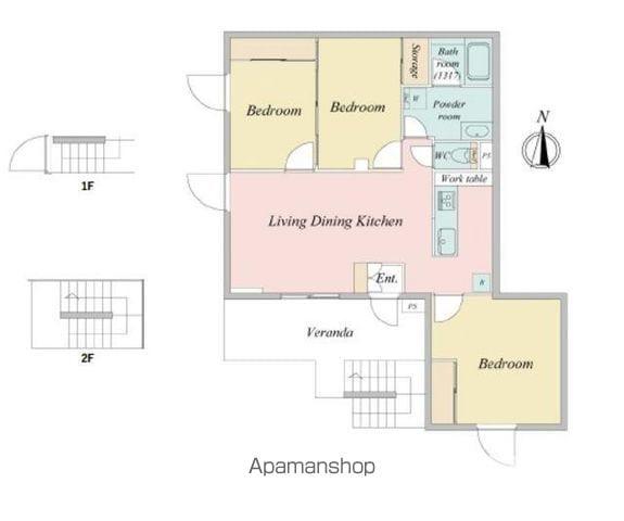 ベルメゾン中村橋ノース　ＮＷ(3LDK)の間取り写真