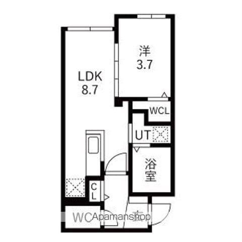 ONE STAGE麻生(1LDK/1階)の間取り写真