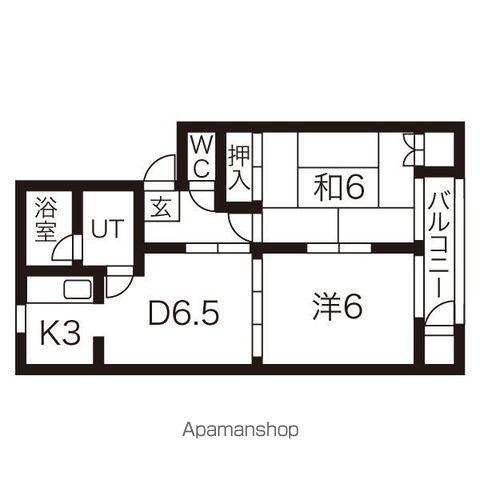 ハイツカストル(2DK/2階)の間取り写真
