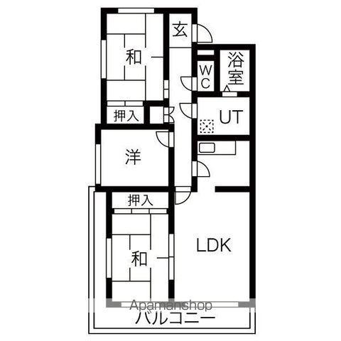 ラクラッシィ社が丘(3LDK/2階)の間取り写真