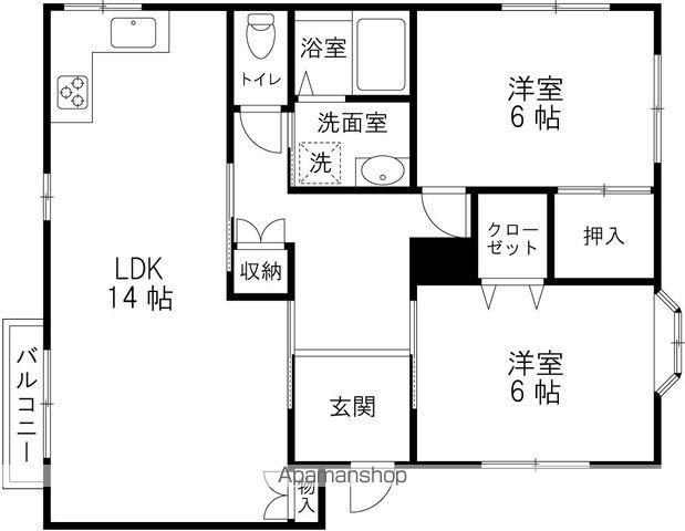 本郷タウン112(2LDK/2階)の間取り写真
