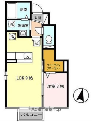 ブランシュールA(1LDK/1階)の間取り写真