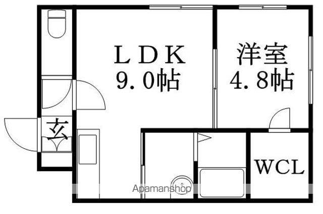 ライズ白石Ⅱ(1LDK/2階)の間取り写真