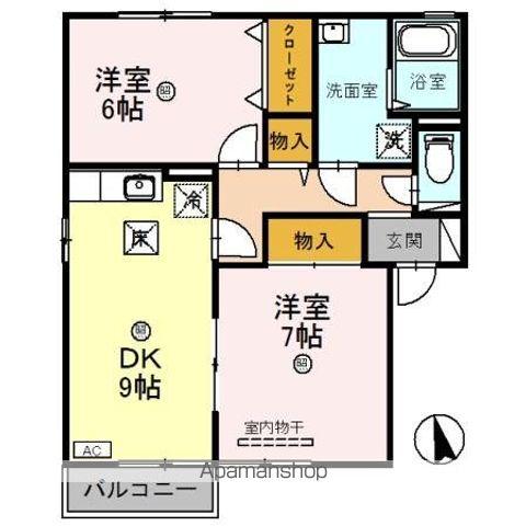 コンフォール21(2DK/1階)の間取り写真