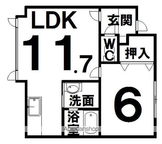 ラ・ポレール啓北W(1LDK/1階)の間取り写真