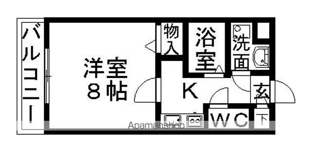 アトネス1604(1K/4階)の間取り写真