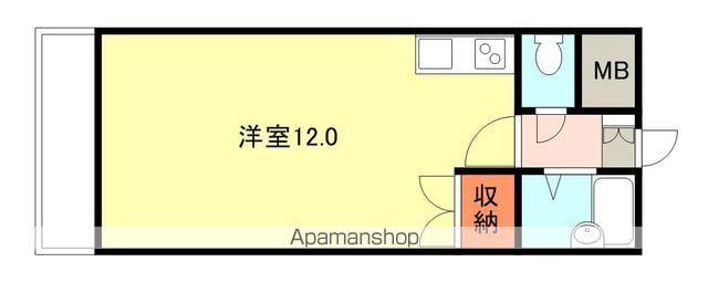 スリーエム原新(ワンルーム/6階)の間取り写真