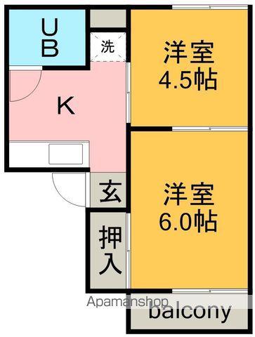 フォーブル高畑(2K/2階)の間取り写真
