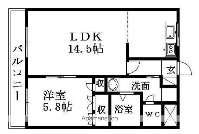 シトラス ユノス(1LDK/2階)の間取り写真