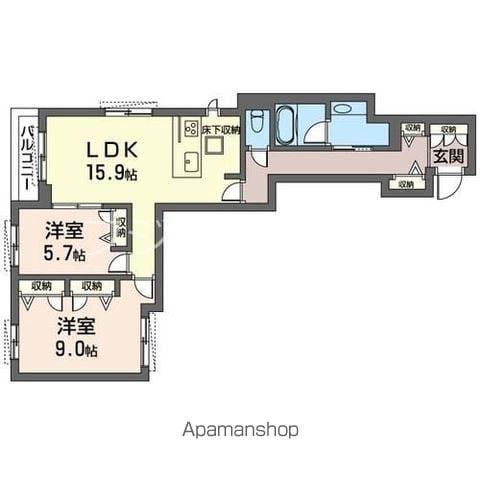 エクラージュ・レジデンス(2LDK/1階)の間取り写真