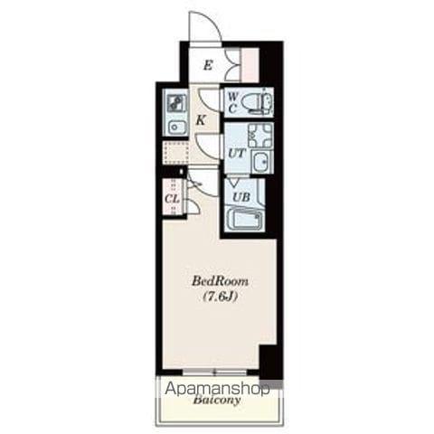 ダウンしました12月中契約開始までAD3 ・FR1 C(1K/7階)の間取り写真