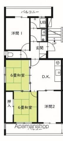 幸本マンション(4DK/2階)の間取り写真