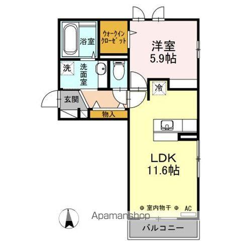 チャスレジデンスⅡ(1LDK/3階)の間取り写真