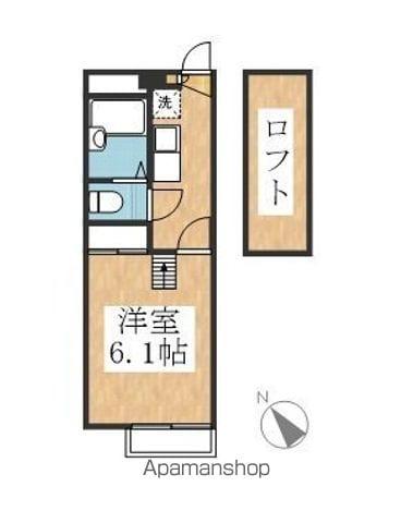 アルケミー逆井(1K/2階)の間取り写真