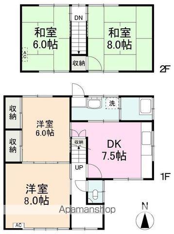 高松琴平電鉄志度線 八栗駅 徒歩6分 2階建 築49年(4DK)の間取り写真
