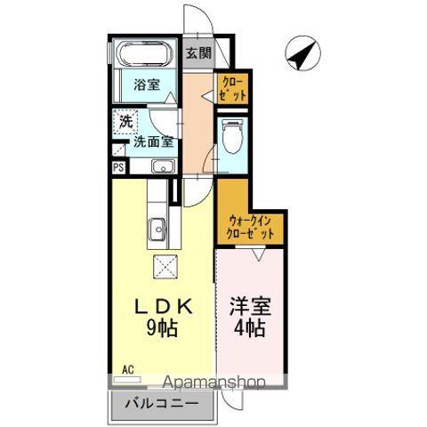 VILLAGE黒坂(1LDK/1階)の間取り写真