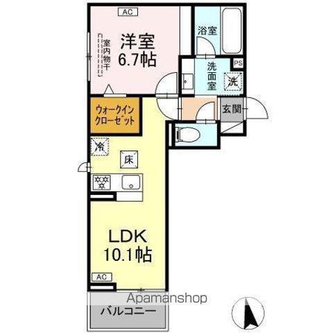 VERITE(1LDK/1階)の間取り写真